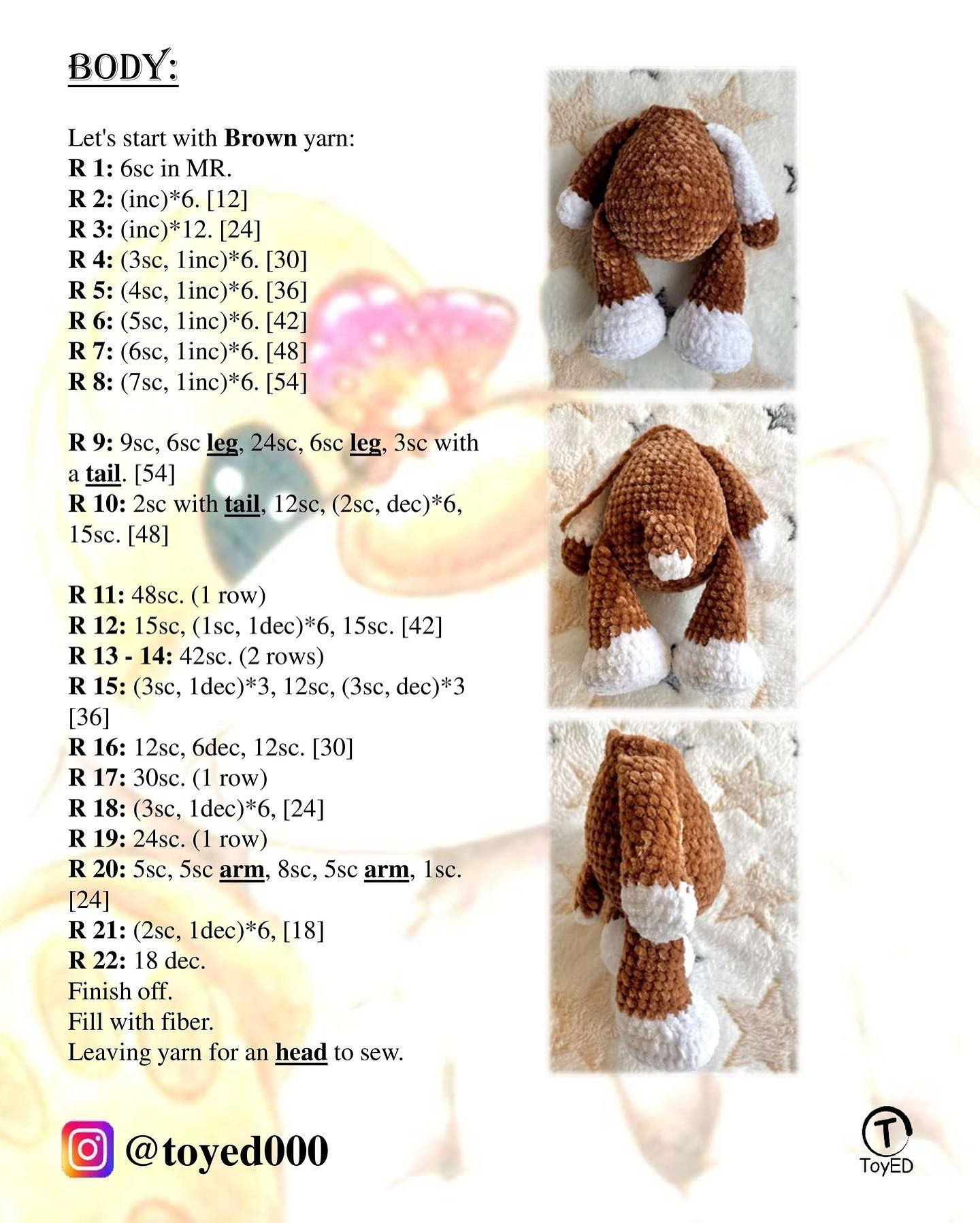 Free Crochet Pattern: Adorable Puppy Amigurumi 🐶 Free Crochet Pattern 🐶