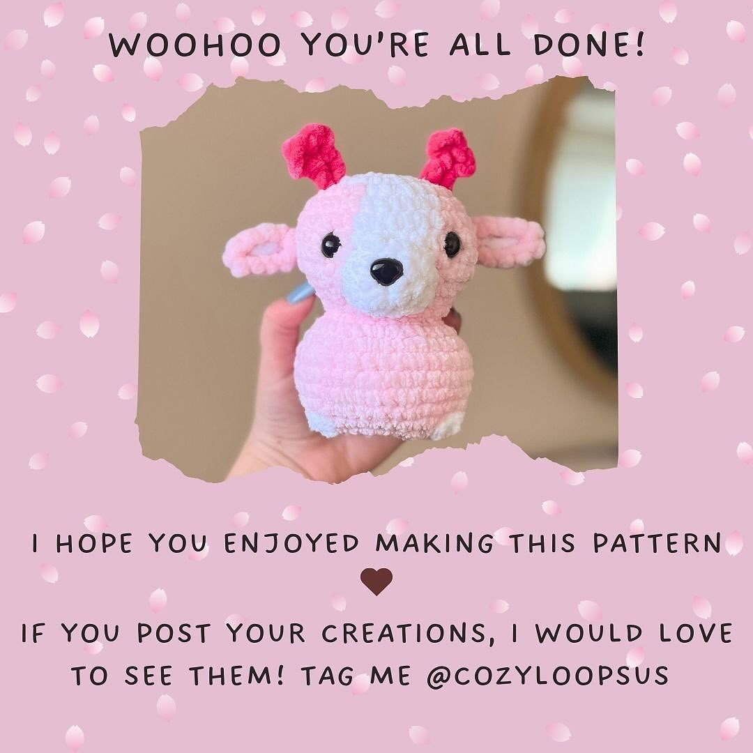 Free Crochet Pattern: Adorable Sakura Deer Amigurumi