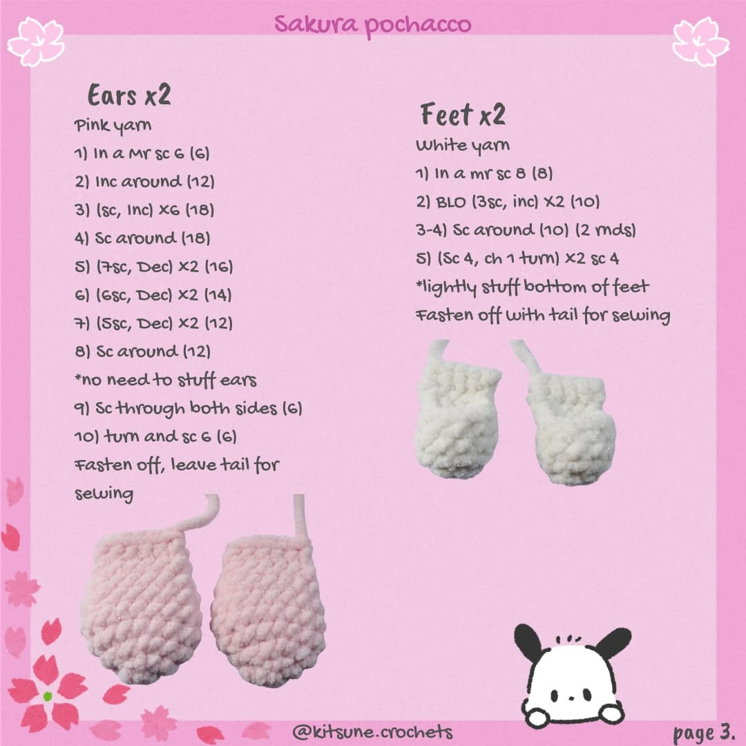 Free Crochet Pattern: Adorable Sakura Pochacco Amigurumi