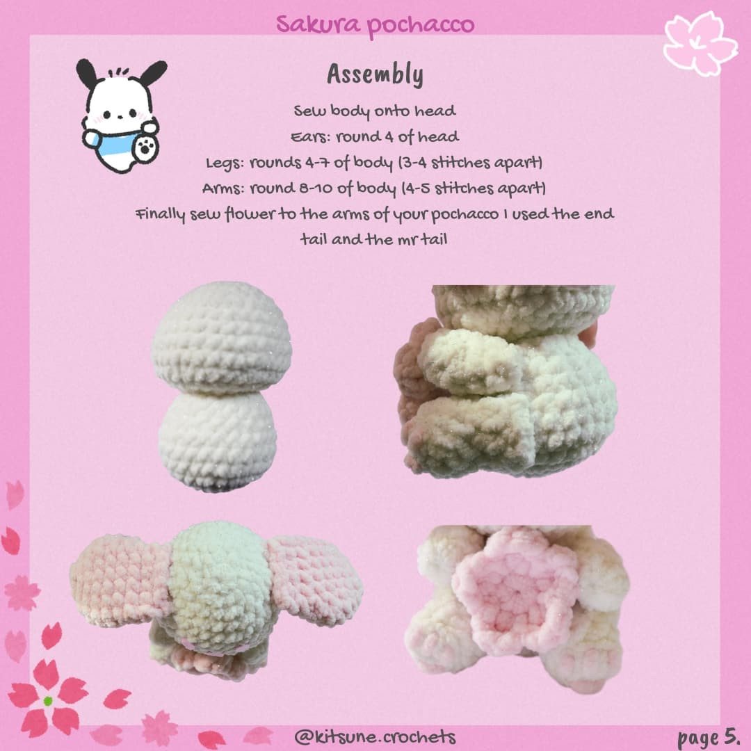 Free Crochet Pattern: Adorable Sakura Pochacco Amigurumi
