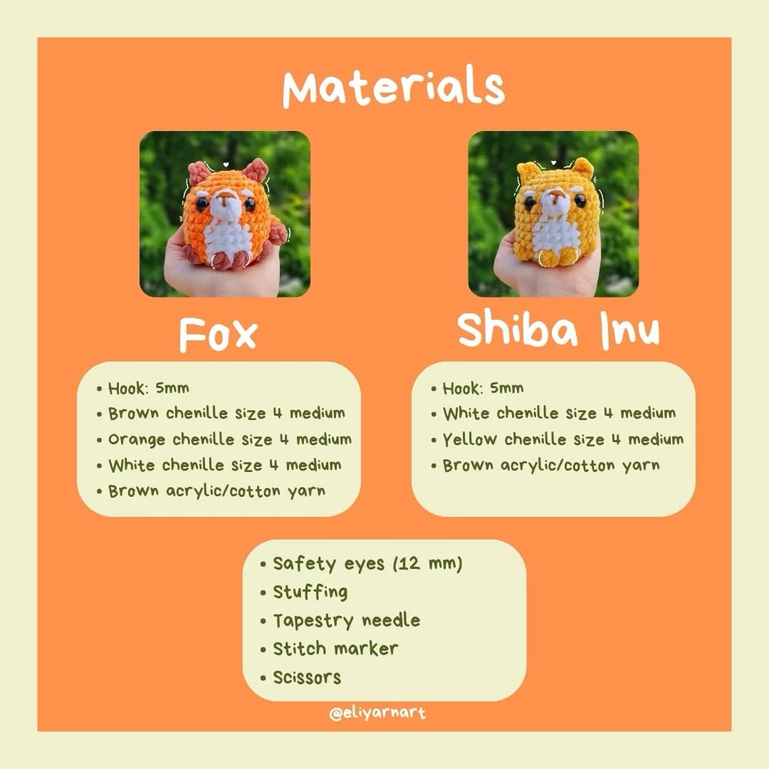 Free Crochet Pattern: Adorable Shiba Inu & Fox Amigurumi