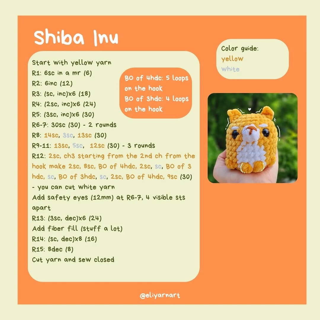 Free Crochet Pattern: Adorable Shiba Inu & Fox Amigurumi