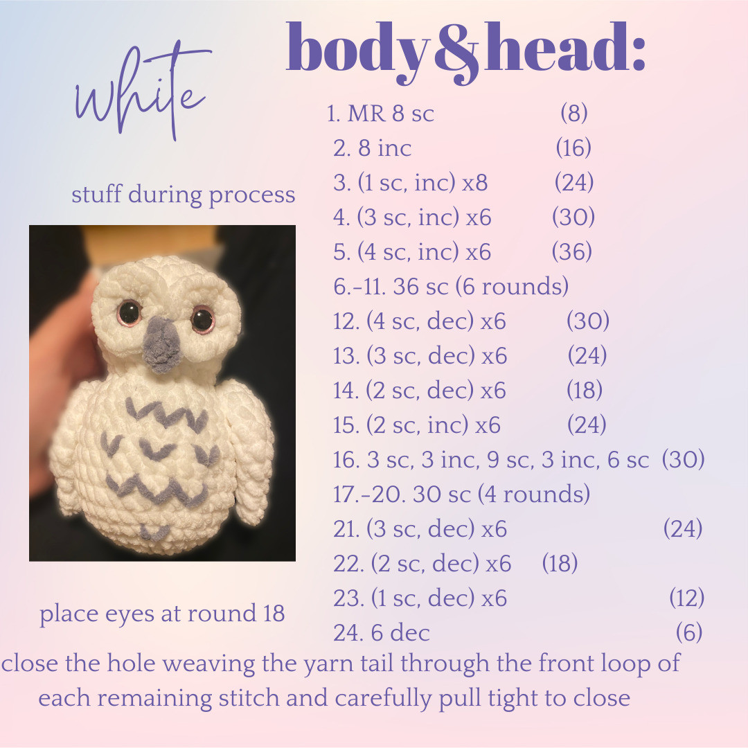 Free Crochet Pattern: Adorable Snow Owl