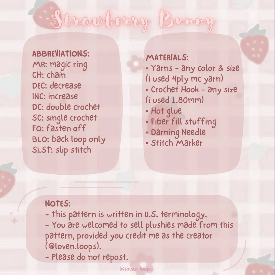 Free Crochet Pattern: Adorable Strawberry Bunny