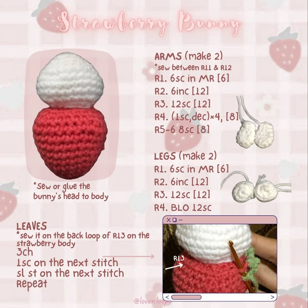 Free Crochet Pattern: Adorable Strawberry Bunny