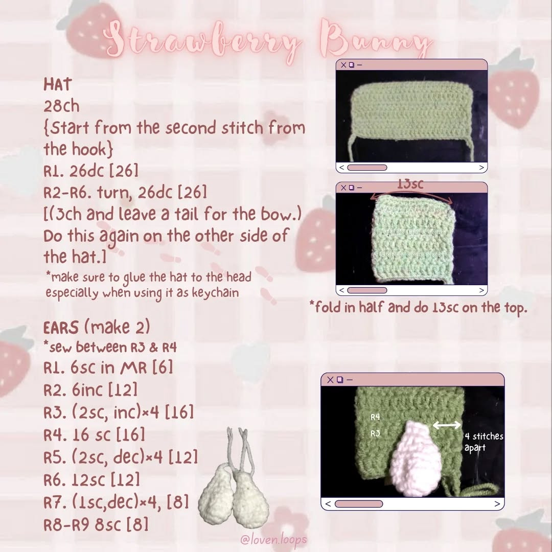Free Crochet Pattern: Adorable Strawberry Bunny