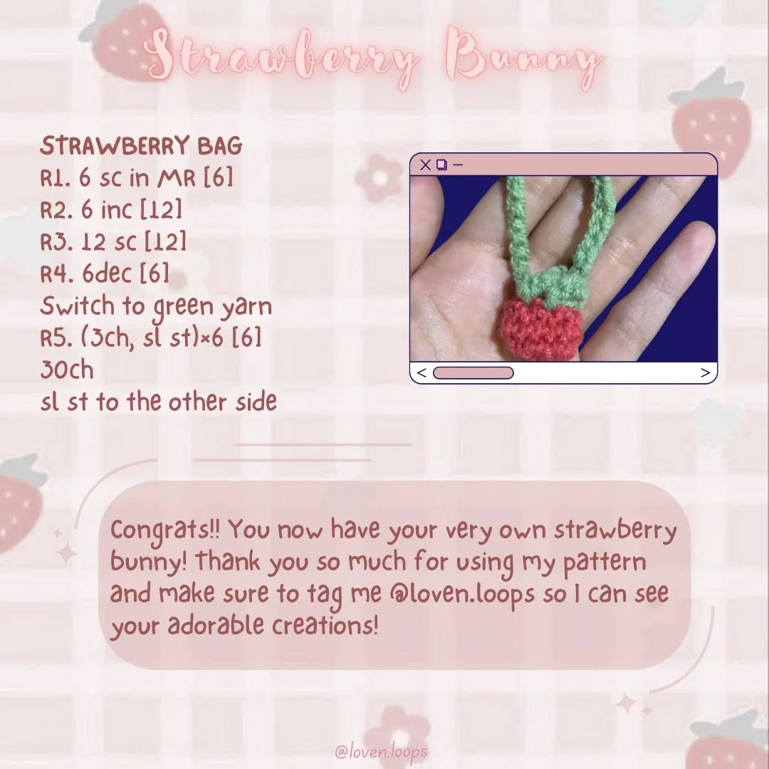 Free Crochet Pattern: Adorable Strawberry Bunny