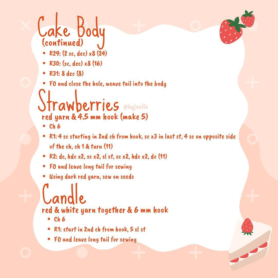 Free Crochet Pattern: Adorable Strawberry Cake Amigurumi