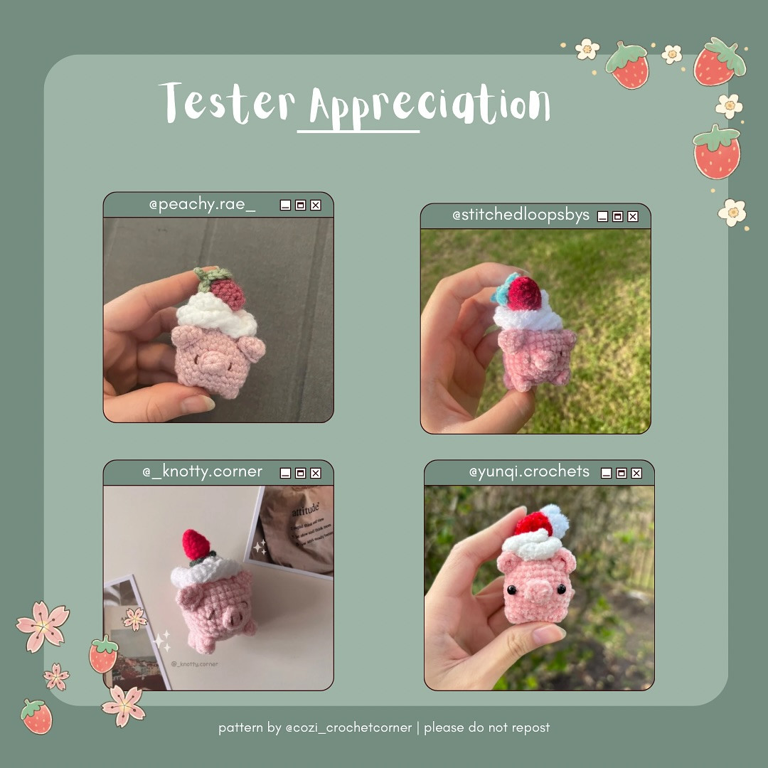 Free Crochet Pattern: Adorable Strawberry Crème Pig