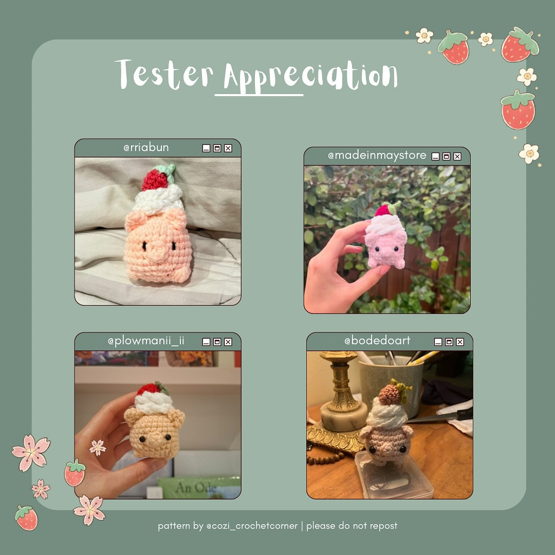 Free Crochet Pattern: Adorable Strawberry Crème Pig