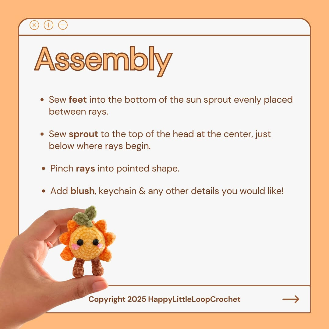 Free Crochet Pattern: Adorable Sun Sprout Amigurumi
