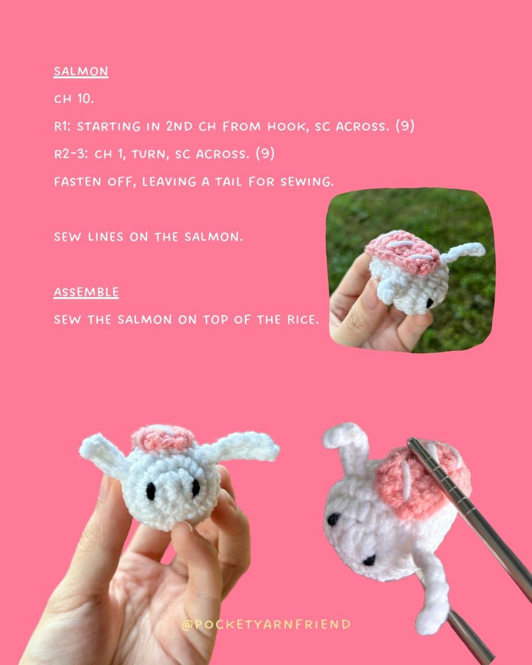Free Crochet Pattern: Adorable Sushi Animals