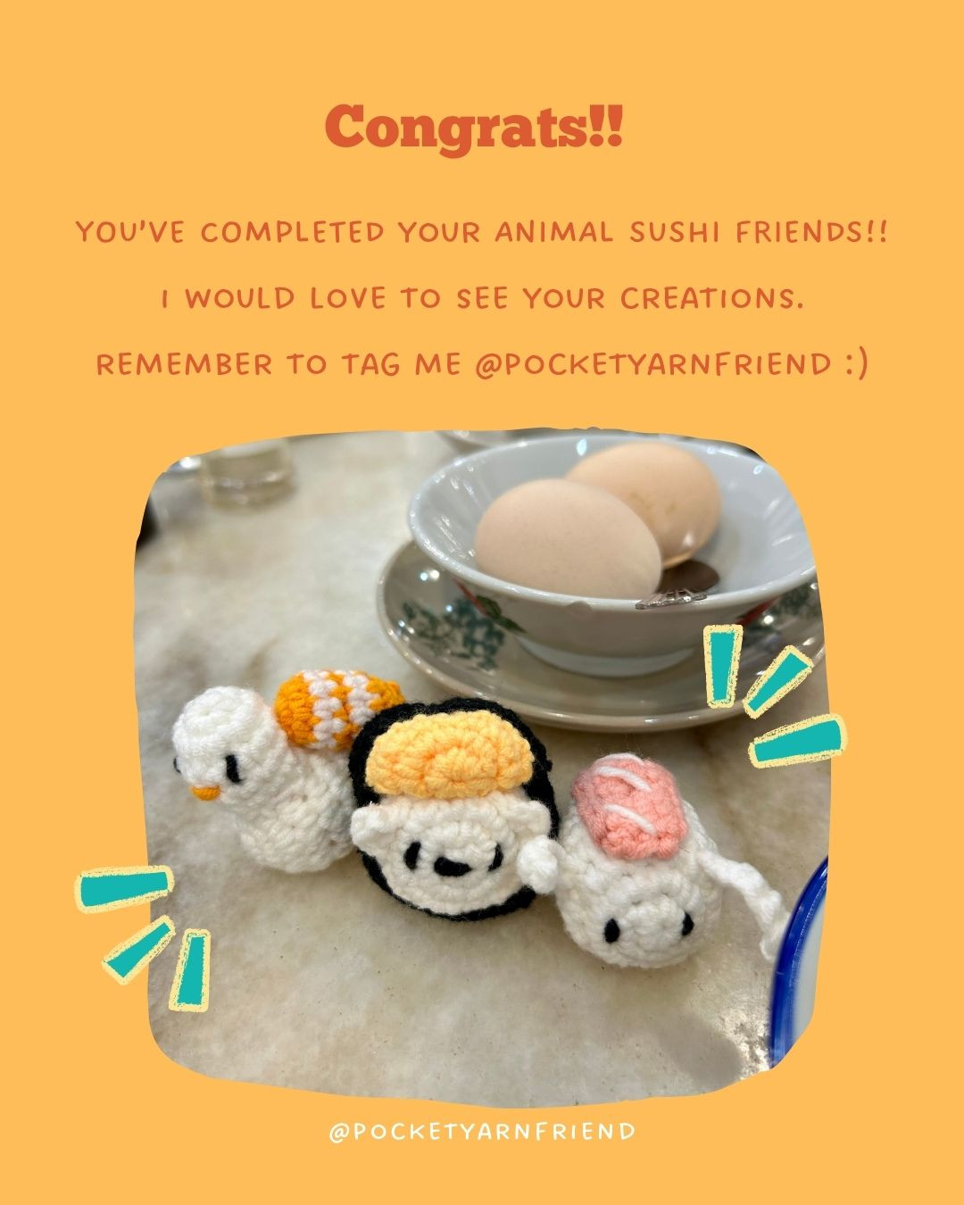Free Crochet Pattern: Adorable Sushi Animals