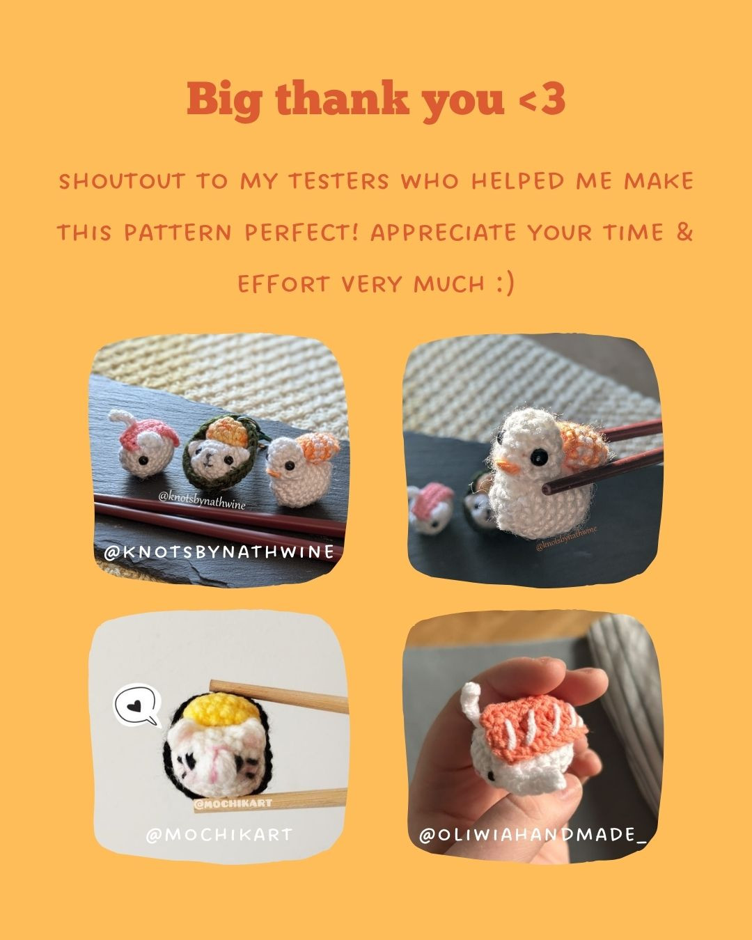 Free Crochet Pattern: Adorable Sushi Animals