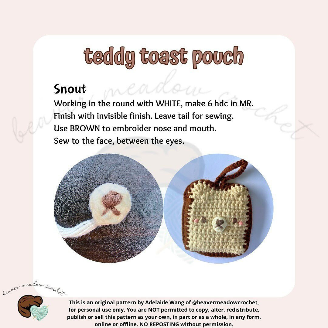 Free Crochet Pattern: Adorable Teddy Toast Pouch