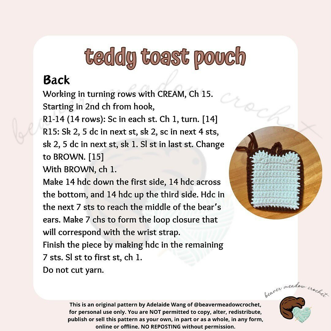 Free Crochet Pattern: Adorable Teddy Toast Pouch
