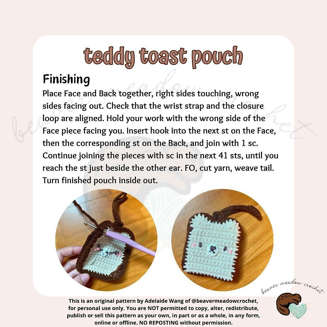 Free Crochet Pattern: Adorable Teddy Toast Pouch