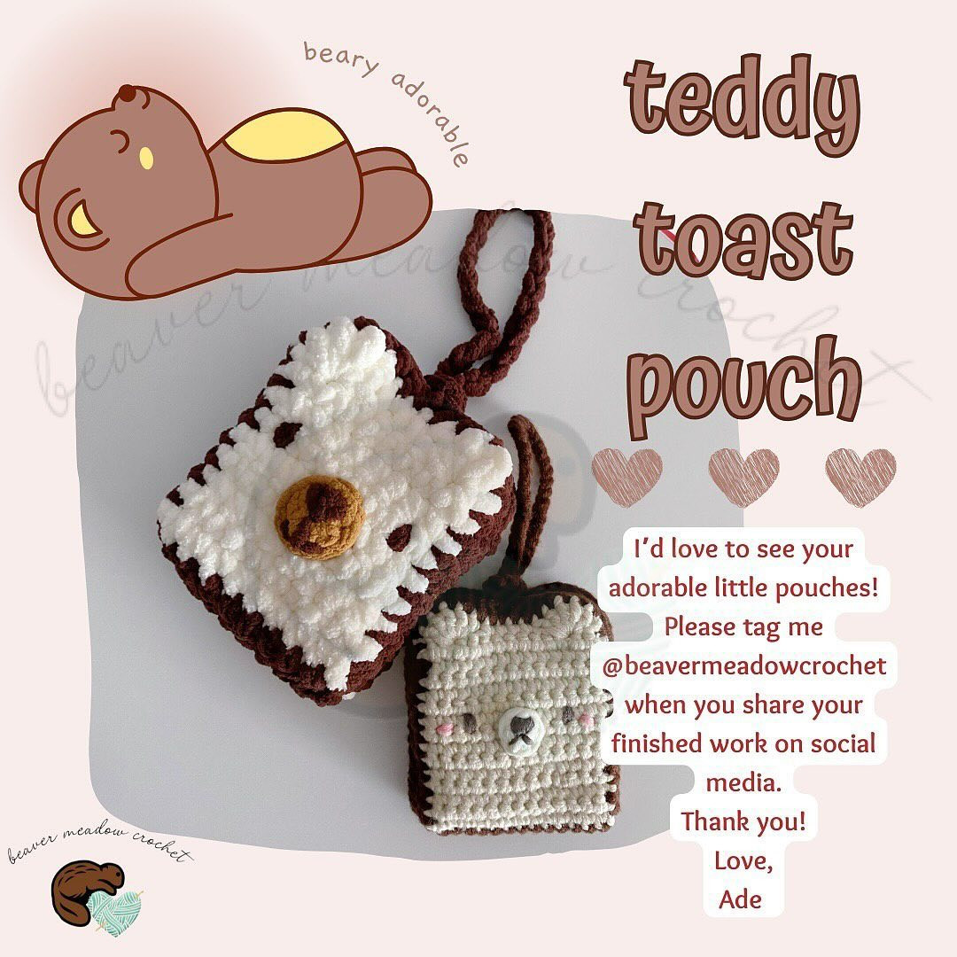 Free Crochet Pattern: Adorable Teddy Toast Pouch