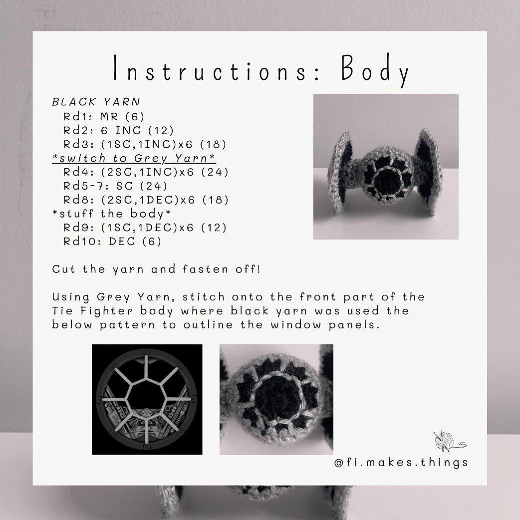 Free Crochet Pattern: Adorable Tie Fighter!