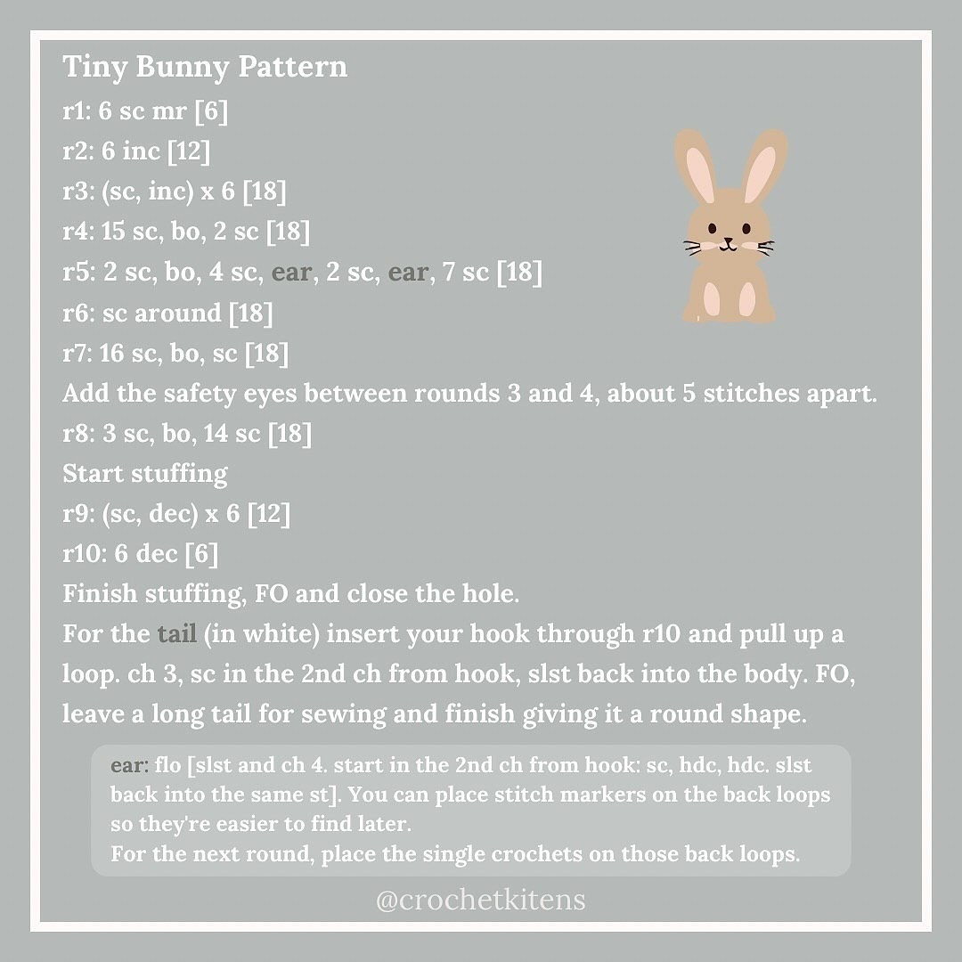 Free Crochet Pattern: Adorable Tiny Bunny