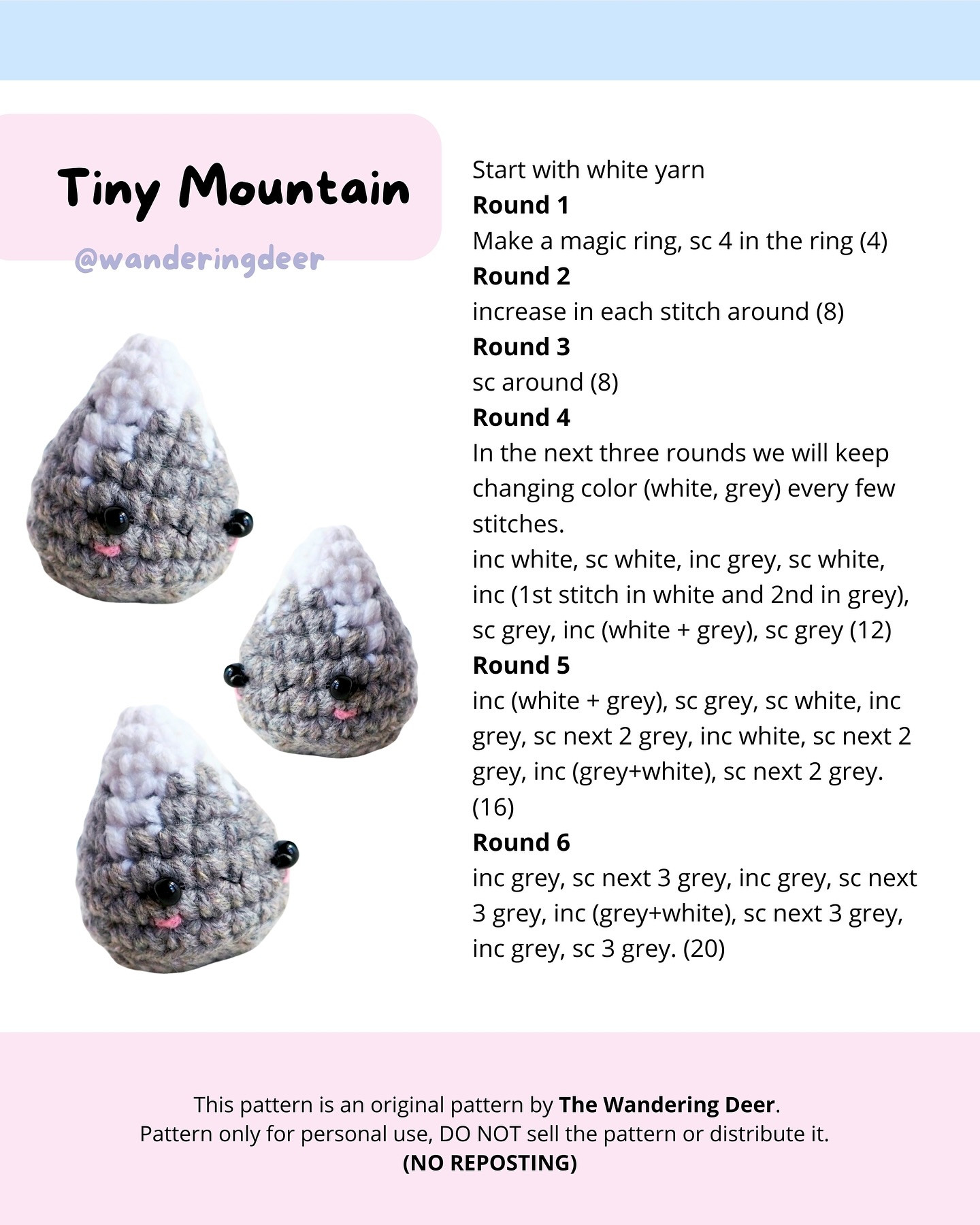 Free Crochet Pattern: Adorable Tiny Mountain Amigurumi