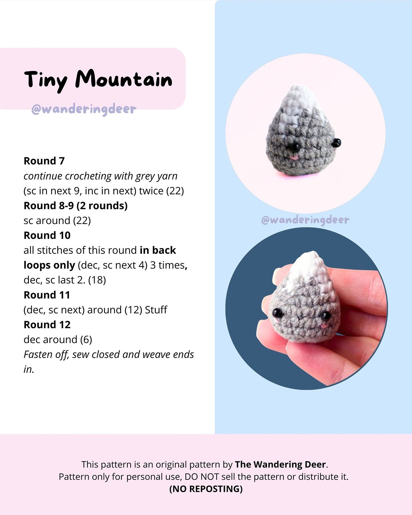Free Crochet Pattern: Adorable Tiny Mountain Amigurumi
