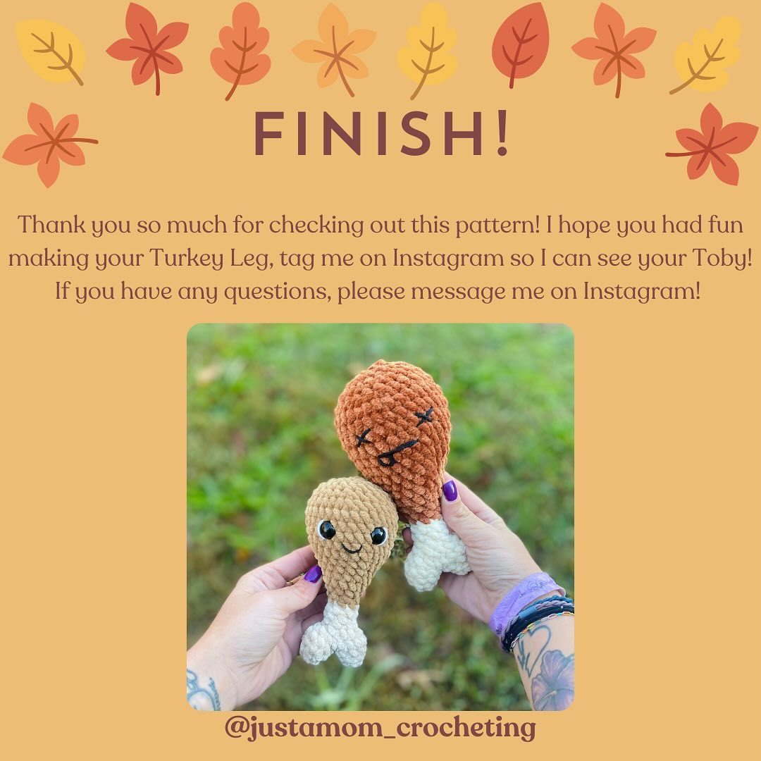 Free Crochet Pattern: Adorable Toby the Turkey Leg
