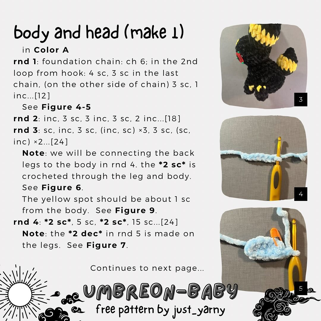 Free Crochet Pattern: Adorable Umbreon Amigurumi