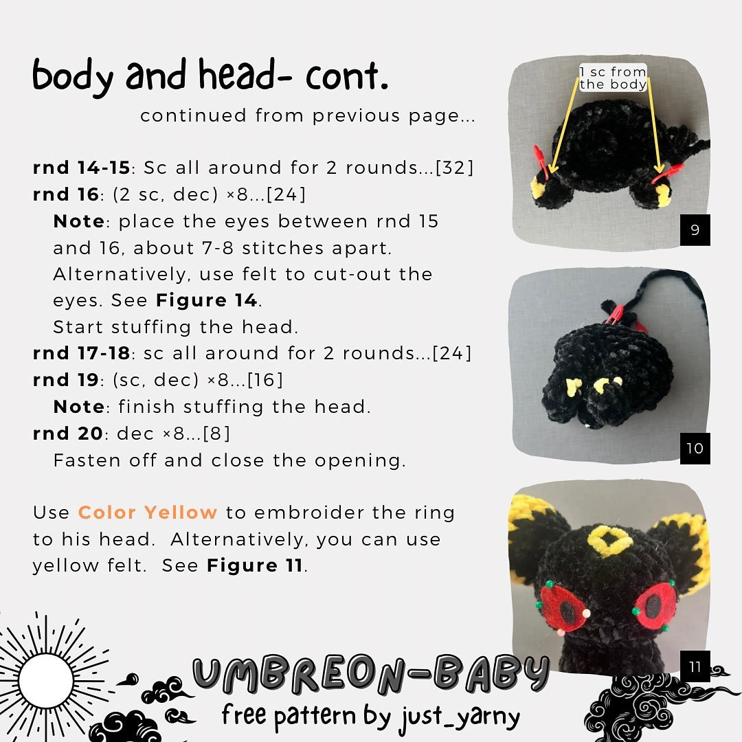 Free Crochet Pattern: Adorable Umbreon Amigurumi