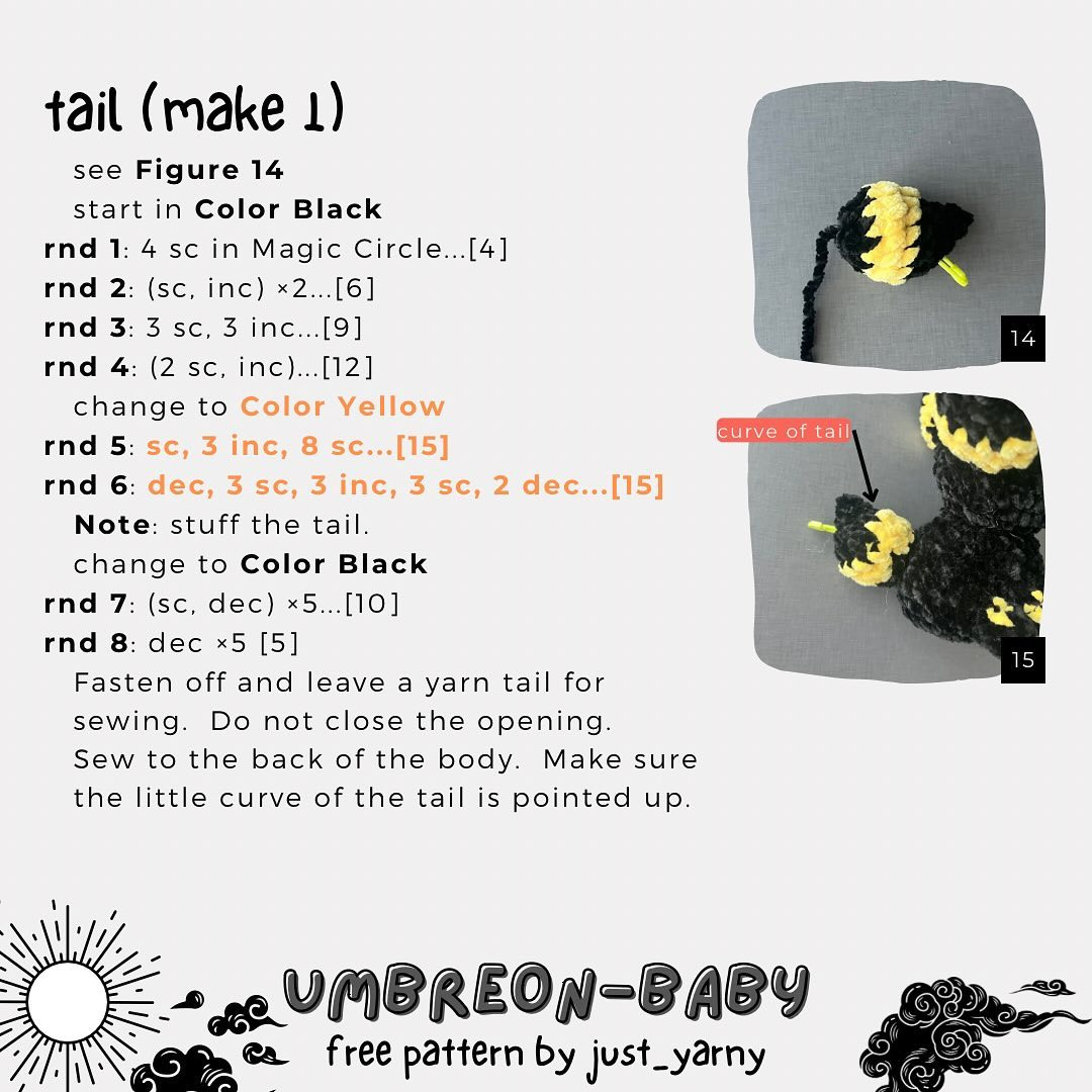 Free Crochet Pattern: Adorable Umbreon Amigurumi