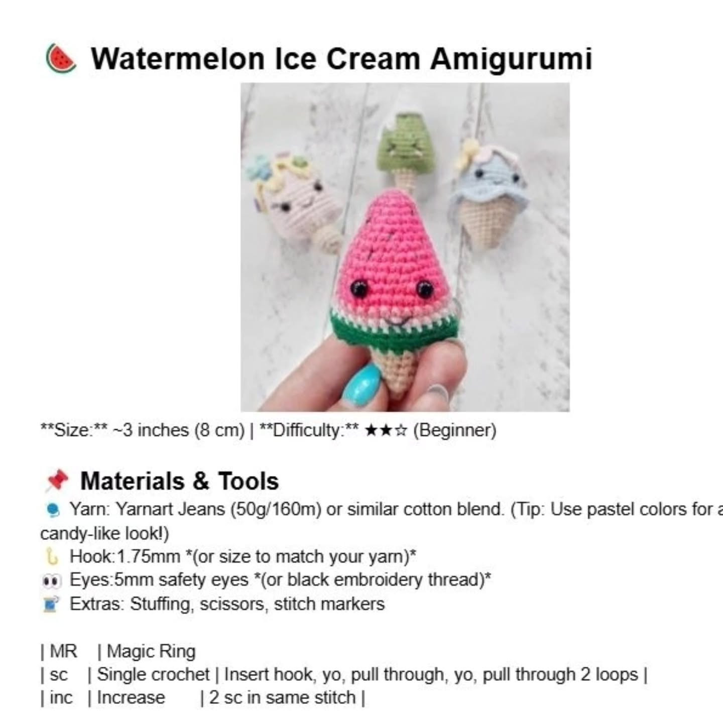 Free Crochet Pattern: Adorable Unicorn Girl with Watermelon