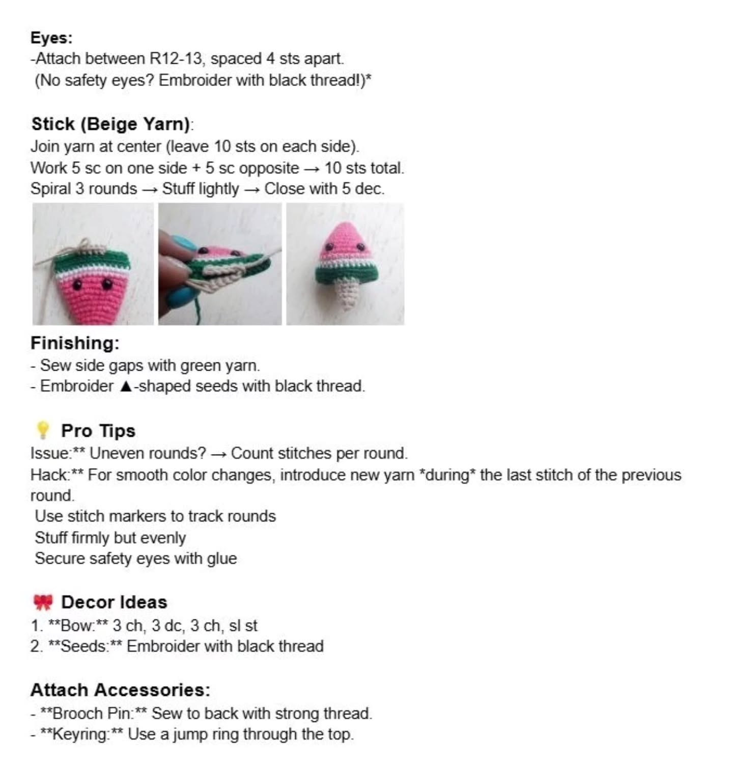 Free Crochet Pattern: Adorable Unicorn Girl with Watermelon