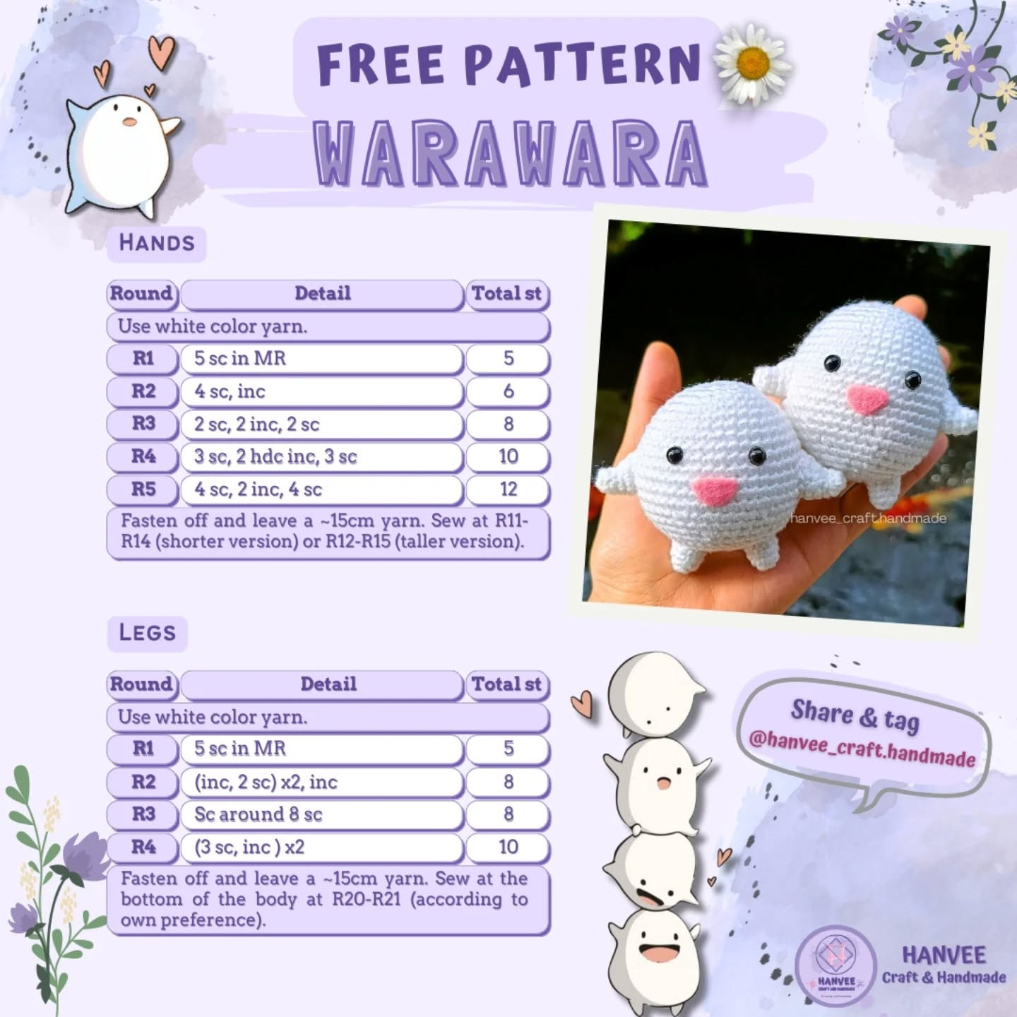 Free Crochet Pattern: Adorable Warawara Amigurumi