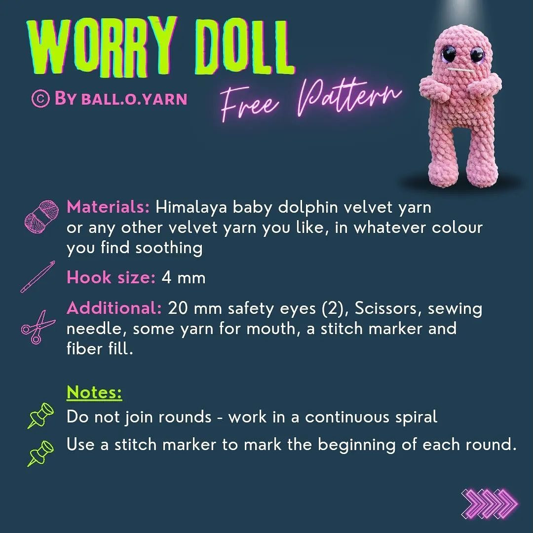Free Crochet Pattern: Adorable Worry Doll