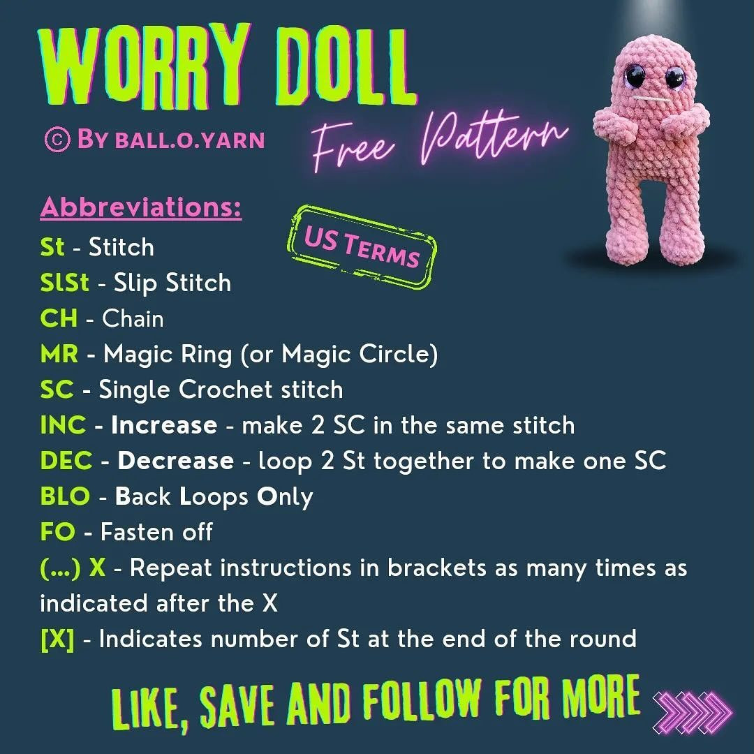 Free Crochet Pattern: Adorable Worry Doll