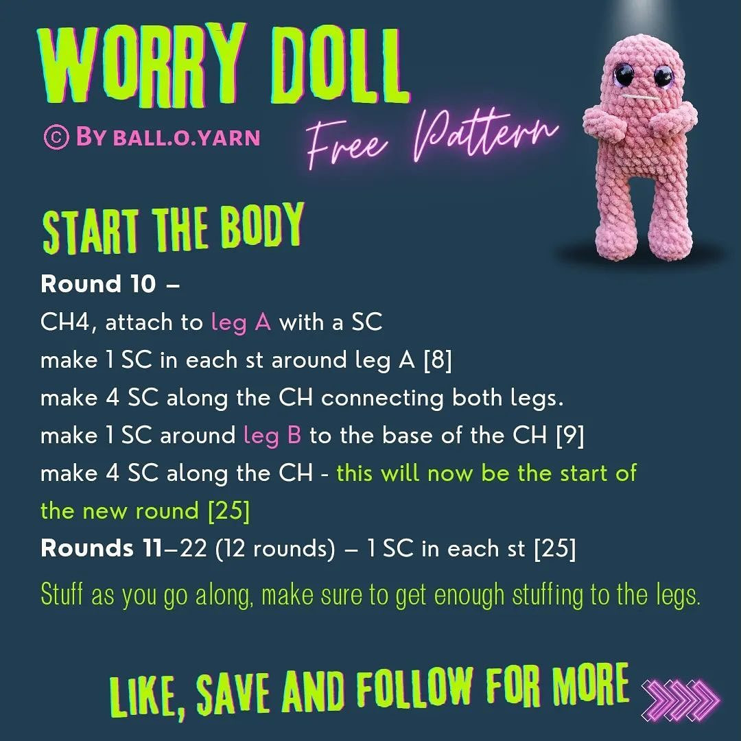 Free Crochet Pattern: Adorable Worry Doll