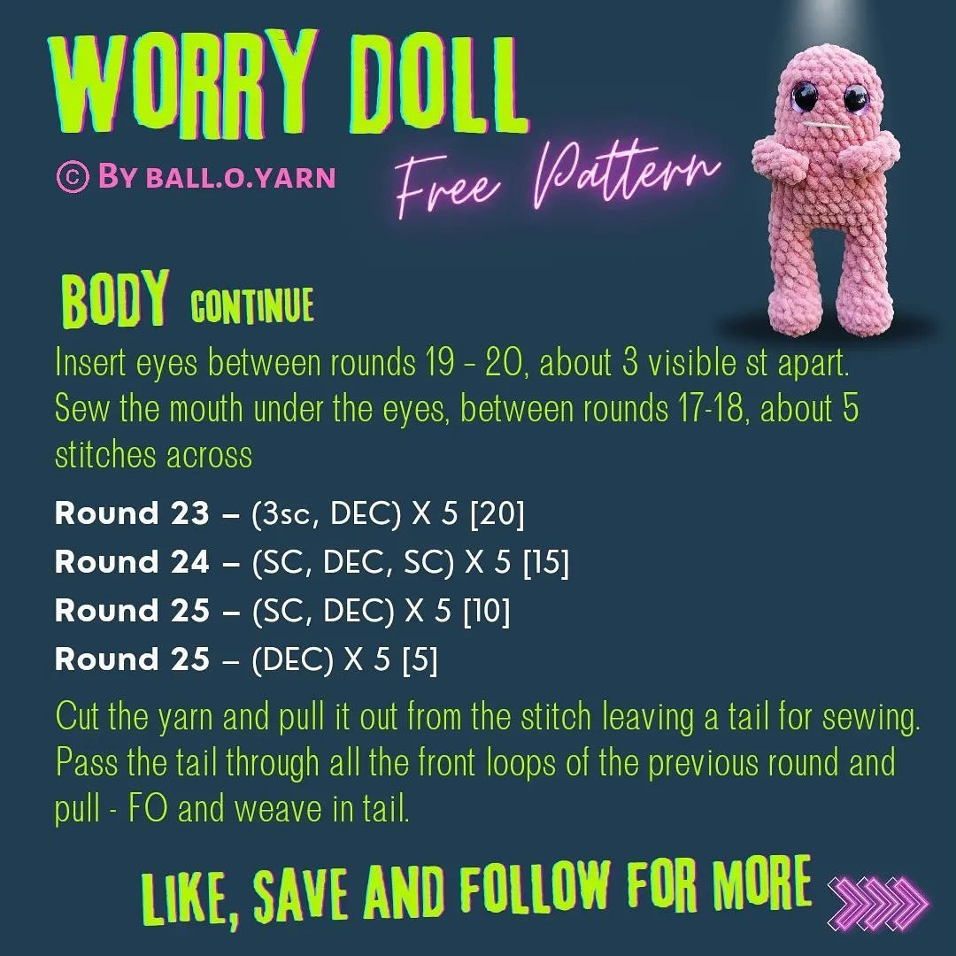 Free Crochet Pattern: Adorable Worry Doll