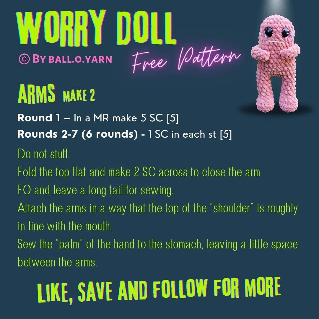 Free Crochet Pattern: Adorable Worry Doll