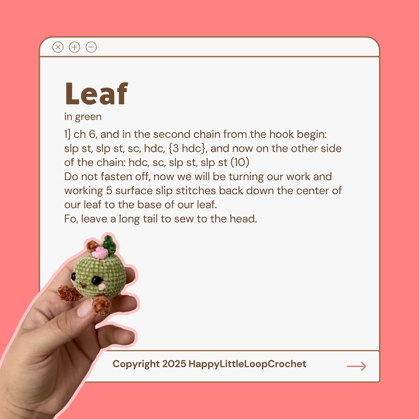 Free Crochet Pattern: Allie Apple Amigurumi