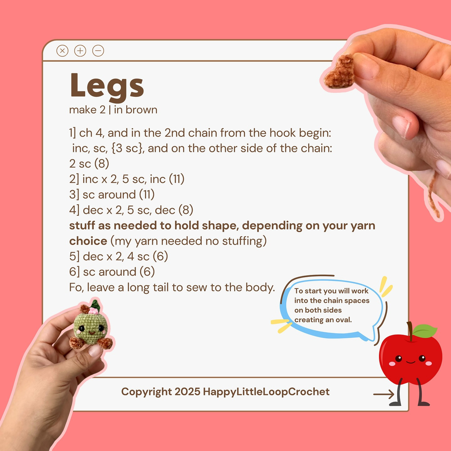 Free Crochet Pattern: Allie Apple Amigurumi