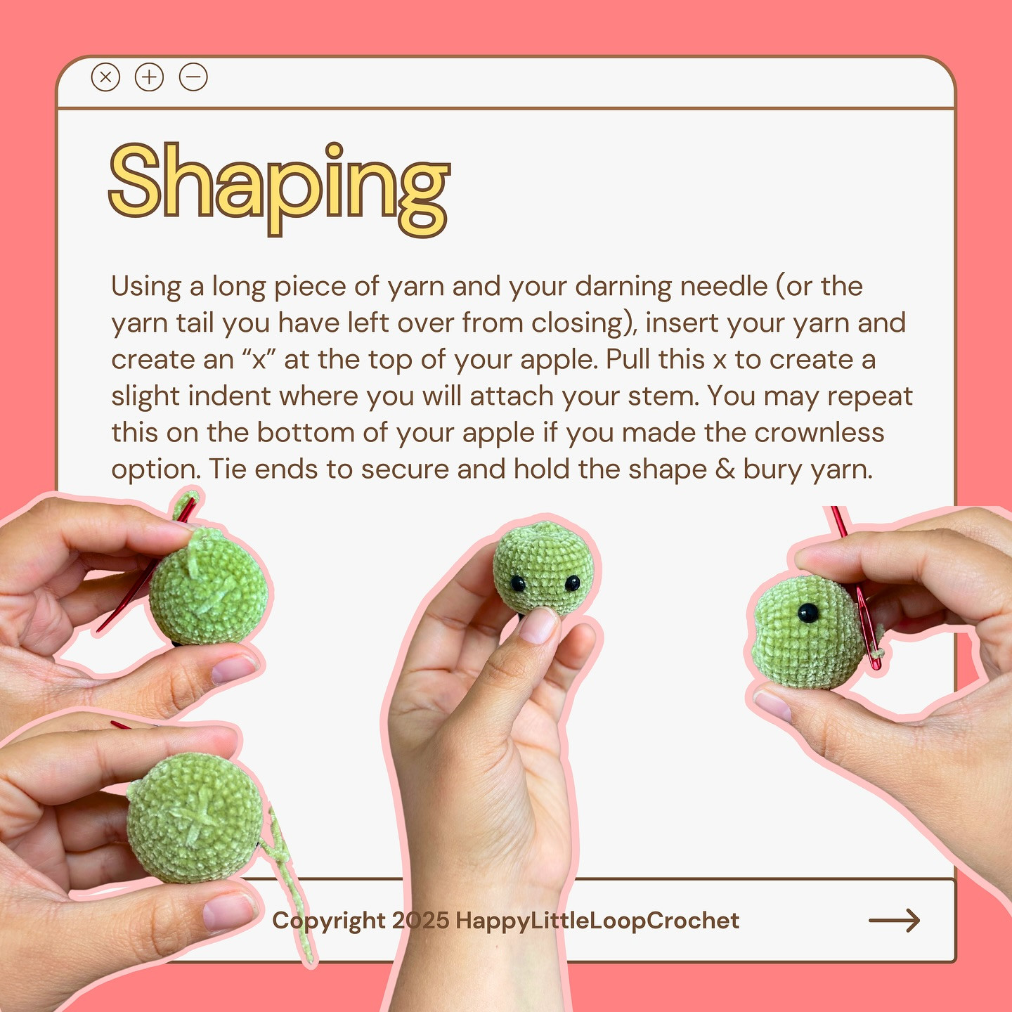 Free Crochet Pattern: Allie Apple Amigurumi