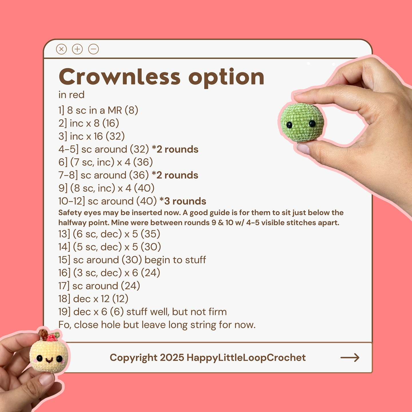 Free Crochet Pattern: Allie Apple Amigurumi