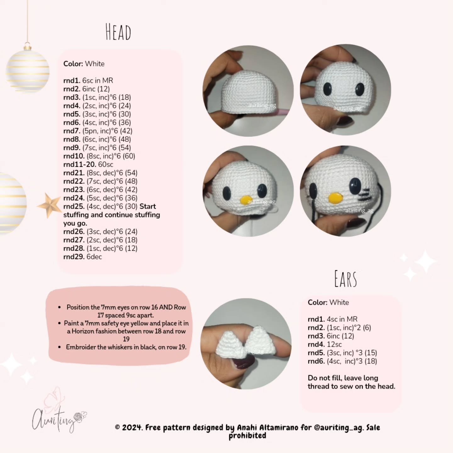 Free Crochet Pattern: Amigurumi Hello Kitty