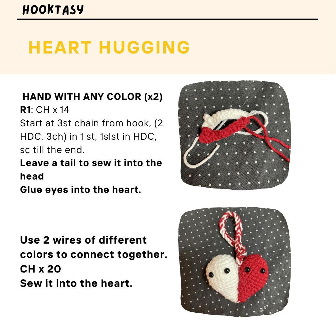 Free Crochet Pattern: Amigurumi Hugging Hearts Car Charm
