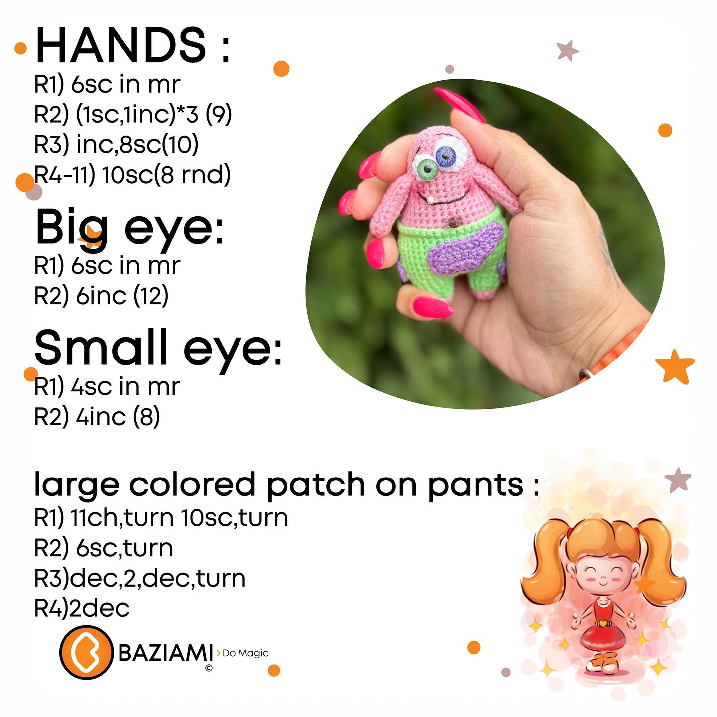 Free Crochet Pattern: Amigurumi Patrick Star