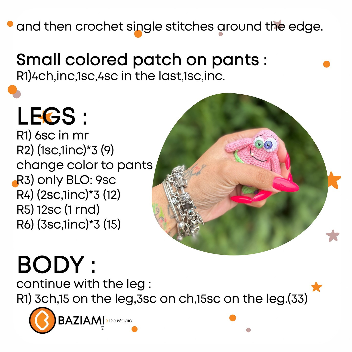 Free Crochet Pattern: Amigurumi Patrick Star