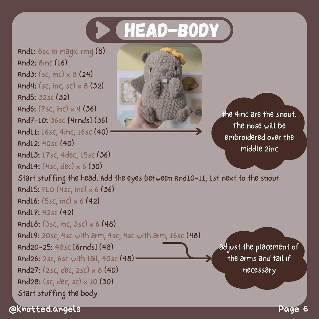 Free Crochet Pattern: Benny the Beaver Amigurumi