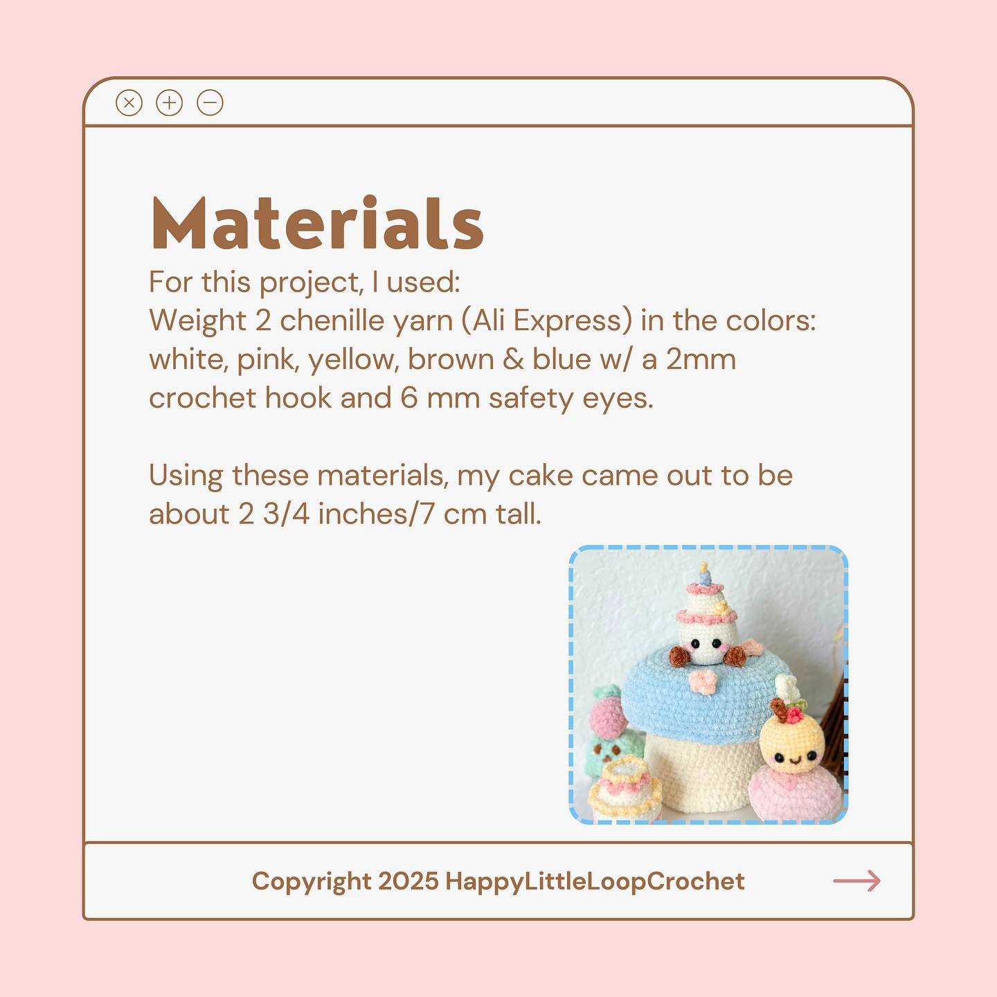 Free Crochet Pattern: Billie the Birthday Cake