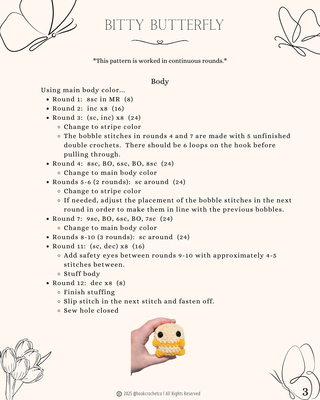 Free Crochet Pattern: Bitty Butterfly