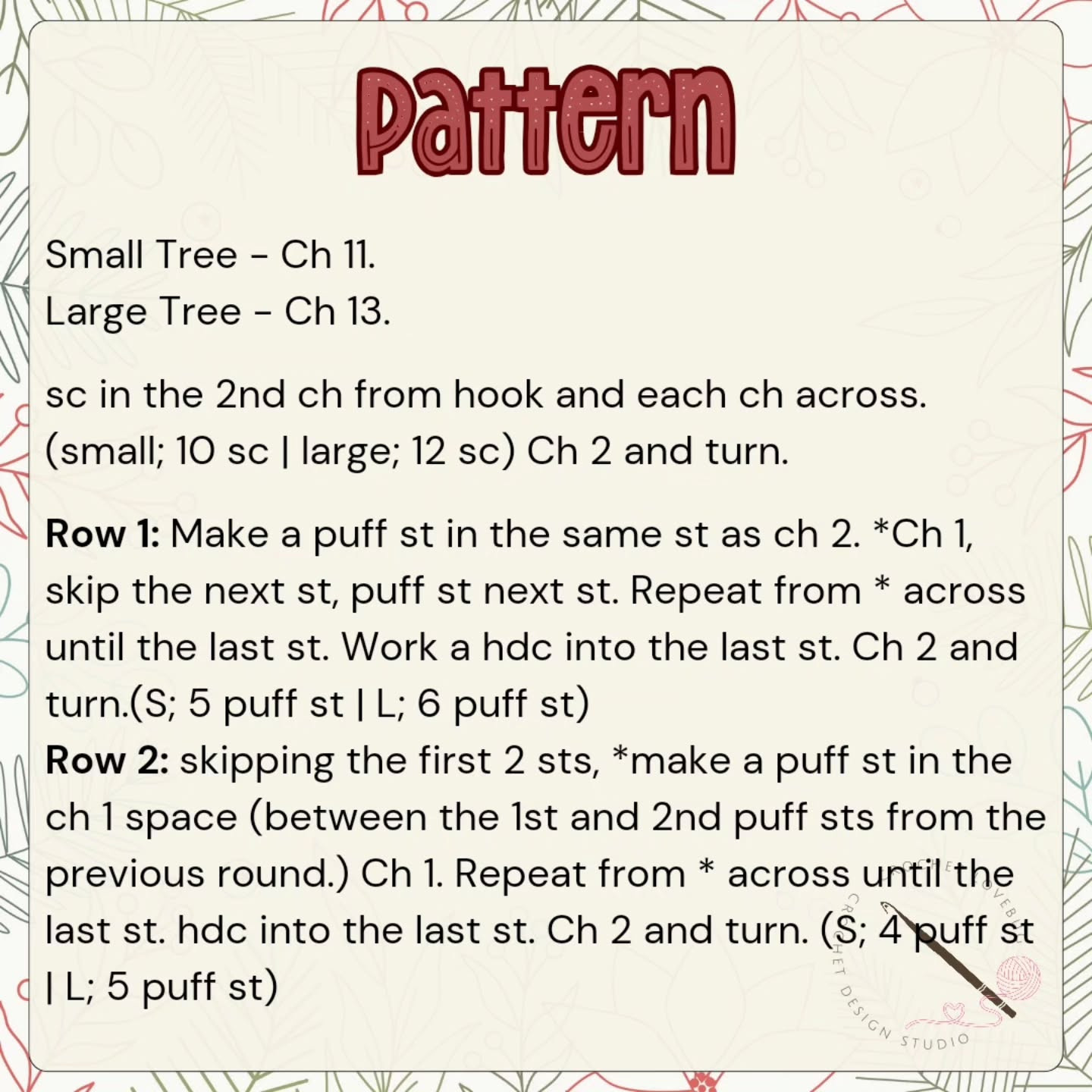 Free Crochet Pattern: Bobble Tree Gift Toppers or Garland